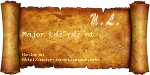 Major Lóránt névjegykártya